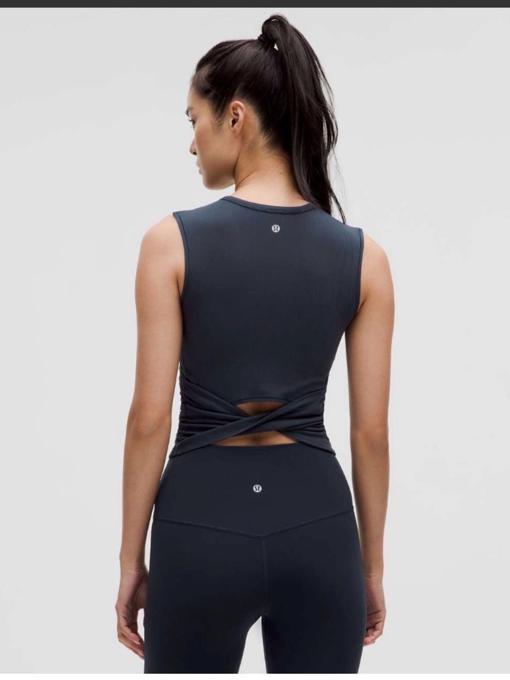 NWT lululemon all it takes back-twist Rib Tank & free tote 
size 8